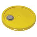 Plastic Pail Lid: Gasketed/Snap-On/Tear Tab with Spout, 12 1/4 in Overall Dia