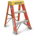Werner 2-Step, Fiberglass Step Stand with 300 lb. Load Capacity, Orange/Yellow