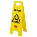 Rubbermaid Floor Safety Sign: HDPE, 25 in x 11 in x 11 in Nominal Sign Size, Not Retroreflective