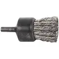 Pferd 1-1/8" Knot Wire End Brush, 1/4" Shank, Knot Wire End Brush, 0.014" Wire Dia., Trim Length