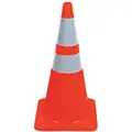 28" PVC Traffic Cone with Bands, Orange