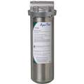 Filter Housing: 3/4 in, NPT, 8 gpm, 300 psi Max Pressure, 12 in Overall Ht, Silver