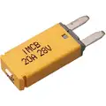 Plastic, Type 3 Mini Circuit Breaker; 20 Amp, Yellow