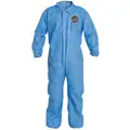 Disposable Coverall Suit, Non-Hooded, 3X-Large, Blue