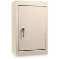 Wall Cabinet: 18 in x 12 in x 26 in, Solid, 2 Adj Shelves, Swing Handle & Keyed, Putty