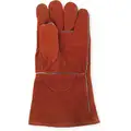 Welding Glove, Gauntlet Cuff, XL, 14" Glove Length, Cowhide Leather Palm Material