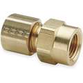 Female Connector, 3/8" Tube Size, 1/8" Pipe Size - Pipe Fitting, Metal, 9/16" Hex Size, PK 10