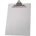 Silver Aluminum, Plastic Clipboard, Letter File Size, 9-1/8" W x 12-1/2" H, 1" Clip Capacity, 1 EA