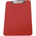 Red Plastic Clipboard, Letter File Size, 8-7/8" W x 12-3/8" H, 1/2" Clip Capacity, 1 EA