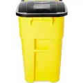 Rubbermaid BRUTE 50 gal. Rectangular Flat Top Roll Out Trash Can, 36-1/2"H, Yellow