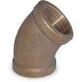 Red Brass Elbow, 45 Degrees, FNPT, 1" Pipe Size, 1 EA