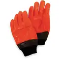 Cold Protection Gloves, Foam/Jersey Lining, Knit Wrist Cuff, Hi Visibility Orange, L, PR 1