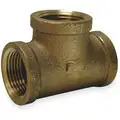 Tee: Red Brass, 1 in x 1 in x 1 in Fitting Pipe Size, Female NPT x Female NPT x Female NPT, Tee
