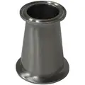 T304 Stainless Steel Concentric Reducer, Clamp Connection Type, 2" x 1-1/2" Tube Size
