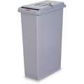 Rubbermaid Slim Jim 23 gal. Rectangular Flat Top Utility Confidential Waste Container, 30"H, Gray