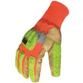 Ironclad Winter Leather Impact Gloves, Pigskin Palm Material, Brown, Hi-Visibility Orange, Hi-Visibility Yell
