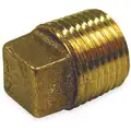 Red Brass Cored Plug, MNPT, 1/2" Pipe Size, 1 EA