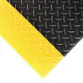 Notrax Antifatigue Mat: Diamond Plate, 3 ft x 5 ft, 1/2 in Thick, Black with Yellow Border, PVC Foam