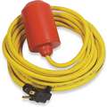 Float Switch, Switch Actuation Tether Float, Electrical Connection Piggyback, Cord Length 20 ft