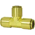DOT Approved Union Tee, Air Brake Push-To-Connect Fitting, Brass, 1/4"