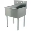 Scullery Sink, Stainless Steel, 24" Overall Length, 27 1/2" Overall Width, 13" Bowl Depth
