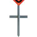 Dicke Portable In-Ground Sign Stand, Steel, Sign Compatibility: Roll-Up, Fillable: No, Silver