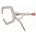 Milwaukee Locking C-Clamp: 4 in Max. Opening, 4 in Throat Dp, 11 in Nominal Clamp Size, 1 Pieces