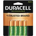 Duracell AA Pre-Charged Rechargeable Battery, Rechargeable, Nickel-Metal Hydride, PK4