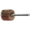 Merit Mounted Flap Wheel: Coarse, Coated, 3/4 in, 5/8 in Face Wd, 1/8 in Abrasive Shank Size, Straight