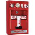 Napco Fire Pull Station: Marked Fire, Smooth, Surface, 4 in Dp , 5 1/2 in Lg , Key