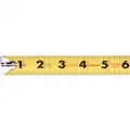 Komelon Tape Measure: 35 ft Blade Lg, 1 in Blade Wd, in/ft, Closed, Chrome Plated, Steel