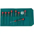 Wiha Tools Keystone Slotted/Phillips Precision Screwdriver Set, Plastic, Number of Pieces: 8