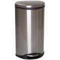 Trash Can,Oval,13 Gal.,Silver