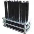 Westward Transfer Punch Set: 28 Pieces, Plain Grip, Metal Stand, 3/32 - 1/2 in