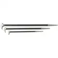 Mayhew 12", 16", 21" Hardened and Tempered Steel Lady Foot Pry Bar Set; Number of Pieces: 3