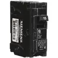 Siemens Plug In Circuit Breaker, Q, Number of Poles 1, 15 Amps, 120 VAC, Standard