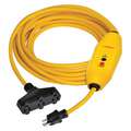 Power First Line Cord GFCI, 25 ft, Yellow, 15.0 A, Plug Configuration NEMA 5-15P