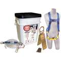 Blue/Yellow, Universal Size Roofers Harness Kit, 310 lb. Weight Capacity, Pass-Thru Leg Strap Buckle