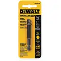 Dewalt Hex Drive Socket Adapter, Black Oxide, Locking Yes, Output Drive Male, Square, 1/4 in
