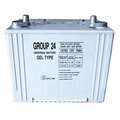12 VDC, Sealed Lead Acid Battery, 75 Ah, Tab with Bolt Hole, 8.05" Height, 47.4 lb. Weight