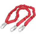 Stretchable Shock-Absorbing Lanyard, Number of Legs: 2, Working Length: 6 ft.