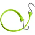 24" Bungee Strap with Galvanized Steel S-Hook End, Lime Green