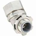 Calbrite Liquid-Tight Connector for Flexible Conduit: 45&deg; Connector, 1/2 in Trade Size, 316 Stainless Steel