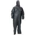Lakeland Hooded Chemical Resistant Coveralls with Elastic Cuff, Pyrolon CRFR Material, Gray, S