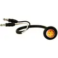 Truck-Lite Clearance Marker Lamp, 33 Series, LED, Yellow Round, 1 Diode, PC Rated, Black Rubber Grommet Mount, Hardwired, .180 Bullet Terminal, 12V, Kit
