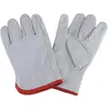 Condor Goatskin Driver Gloves, Shirred Wrist Cuff, Gray, Size: XL, Left and Right Hand