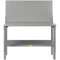 Little Giant Bolted Workbench with Panel, Steel, 28-3/4" Depth, 27" to 41" Height, 60" Width, 3000 lb. Load Capac