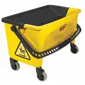 Rubbermaid Yellow and Black Polypropylene Mop Bucket and Wringer, 7 gal.