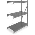 Tennsco 3 Shelf, Add-On Bulk Storage Rack; 4150 lb. Shelf Weight Capacity, 24" D x 72" H x 48" W, Ribbed Steel Decking