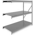Tennsco 3 Shelf, Add-On Bulk Storage Rack; 2750 lb. Shelf Weight Capacity, 36" D x 72" H x 72" W, Ribbed Steel Decking